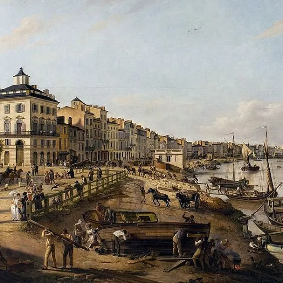 Sur le quai des Chartrons, 1806 par Pierre Lacour 