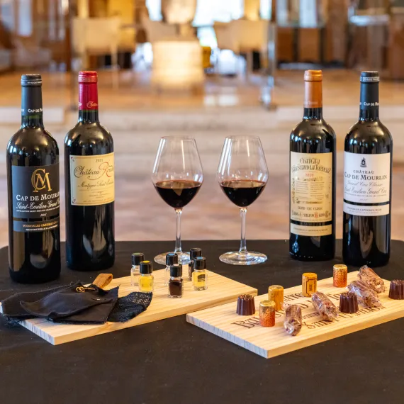 Dégustation vins, chocolat, et arômes